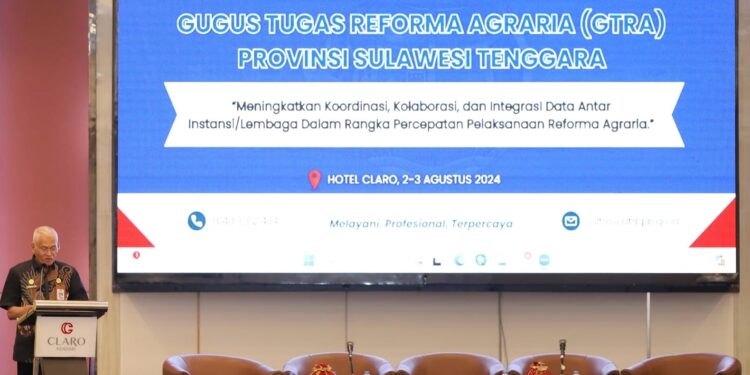 Sekda Sultra Buka Rakor Gugus Tugas Reforma Agraria Provinsi Sultra